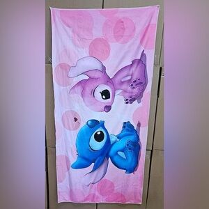 Stitch and angel beach towel